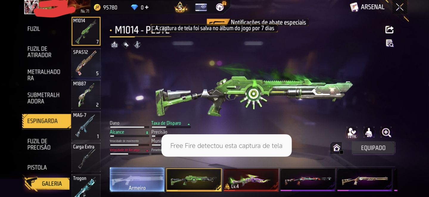 Conta free fire antiga 2018 com vários itens raros