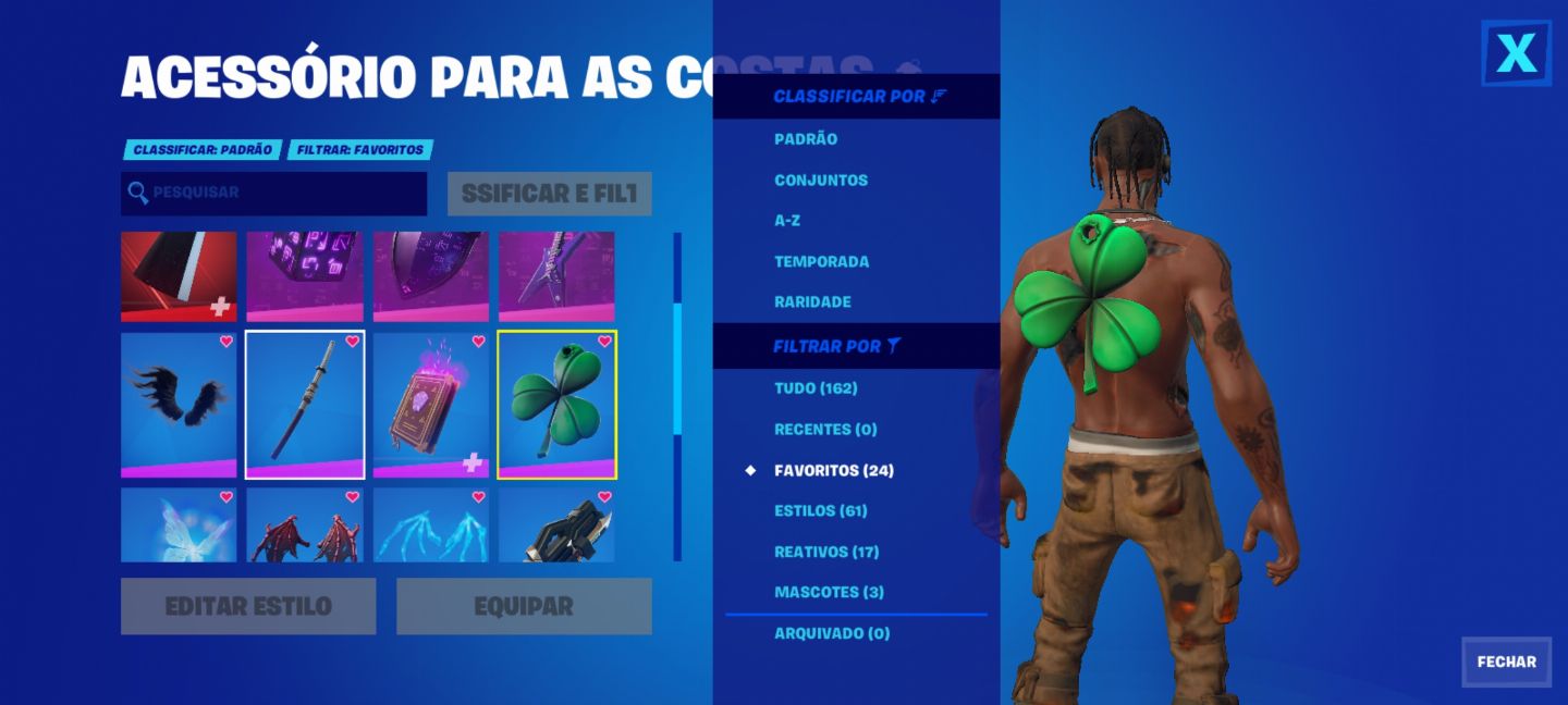 CONTA COM 175 SKIN + 133 PICARETAS + TRAVIS SCOTT + MACHADO DO KRATOS