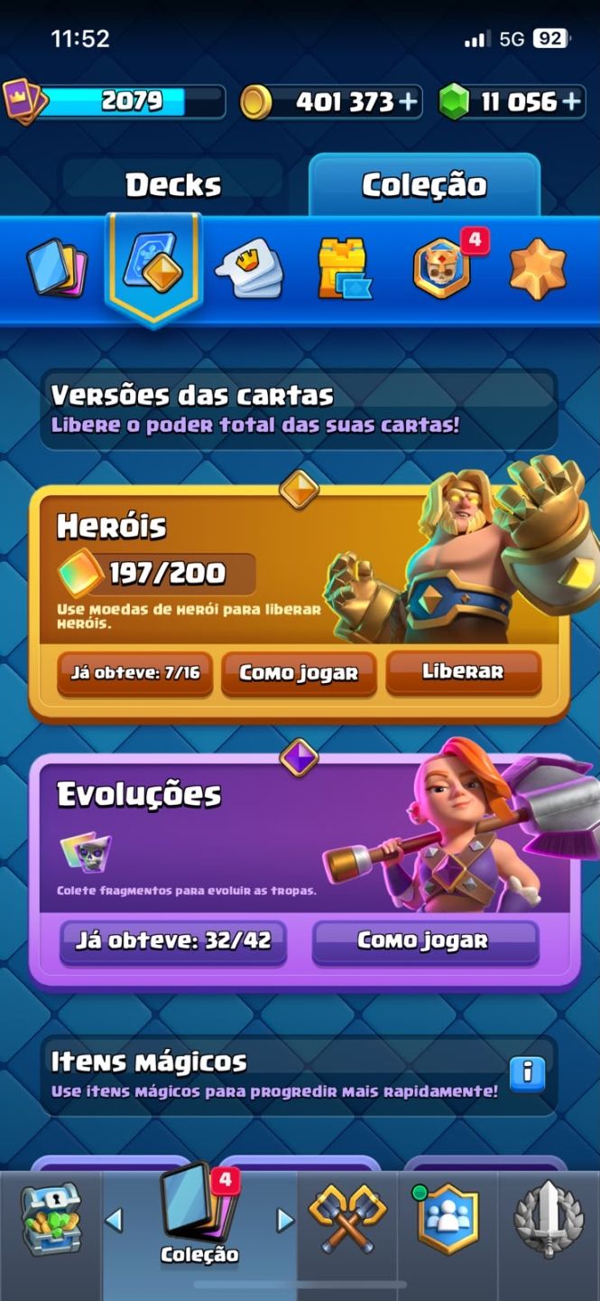 Conta Clash Royale (Todas cartas do game, 11k de gemas, 13090troféus)