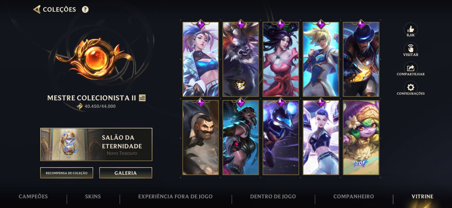 Conta (WR + LoL) 465 Skins total.