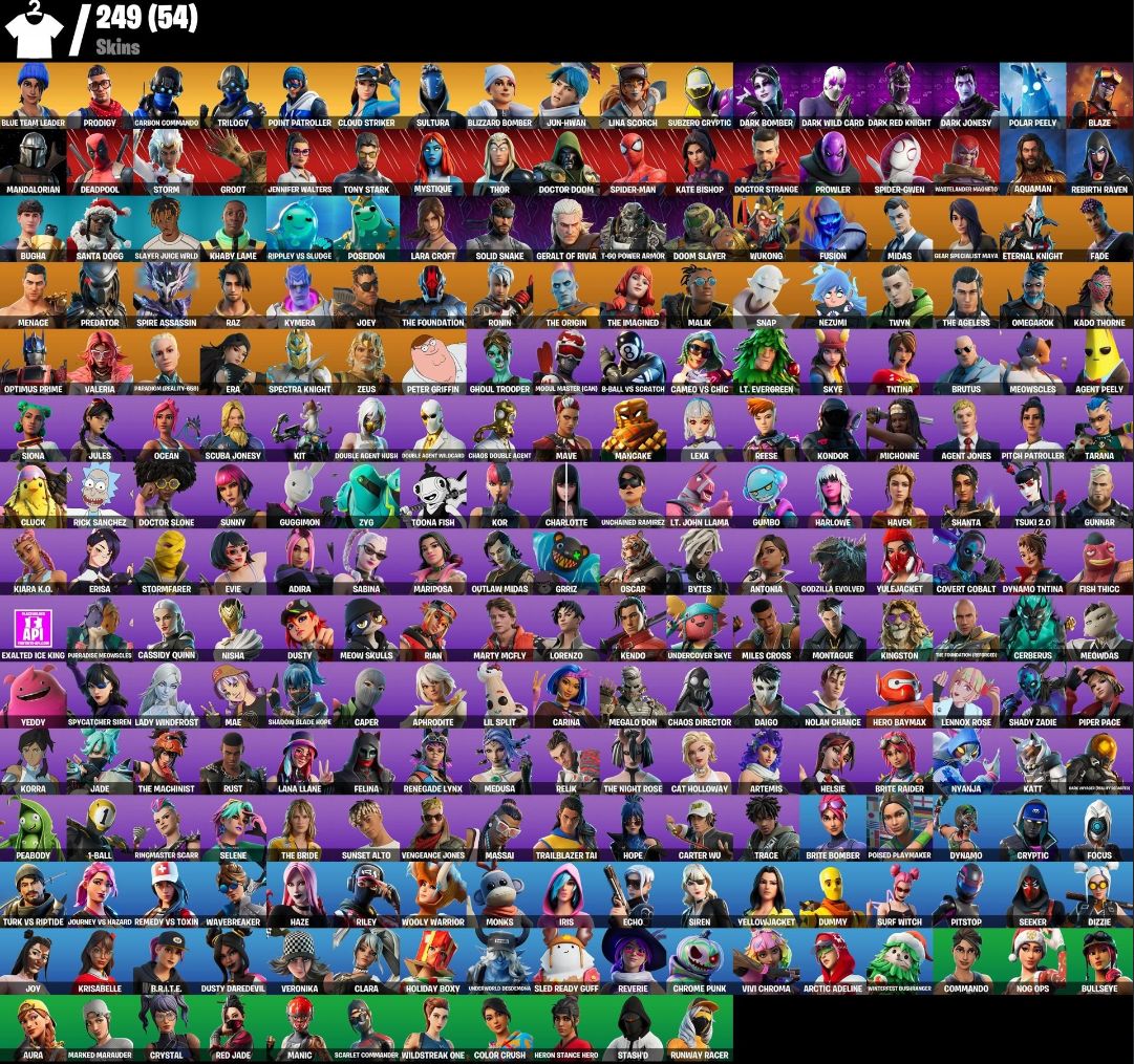 CONTA FORTNITE FULL ACESS 250 SKINS MACHADO LEVIATÃ
