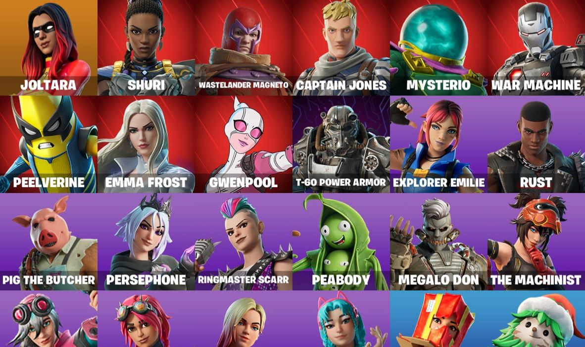 CONTA FORTNITE | +40 SKINS | 6 MARVEL | MAGNETO + WAR MACHINE + SHURI + Heroína