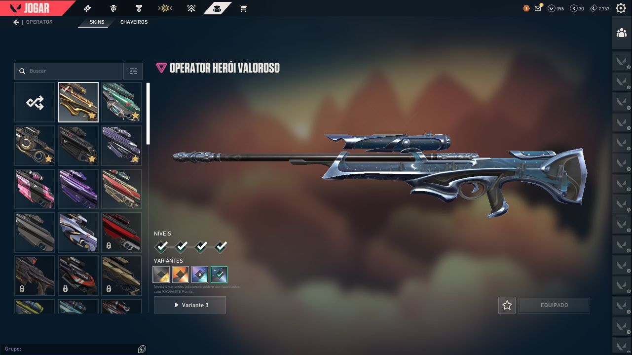 CONTA VALORANT NIVEL 240 COM 40 SKINS COMPRADAS.
