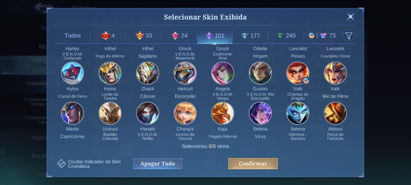 Mobile Legend CONTA COLECIONADOR MUNDIAL
