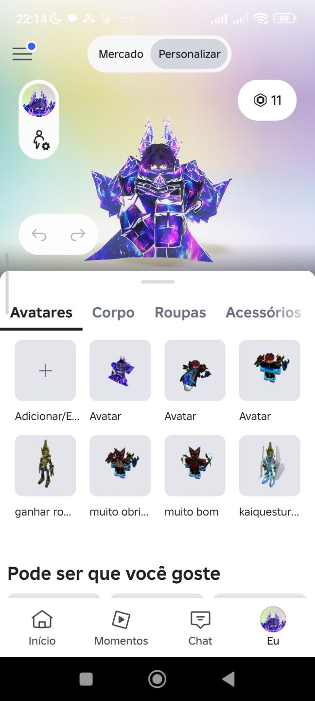 Conta de Roblox com roupas