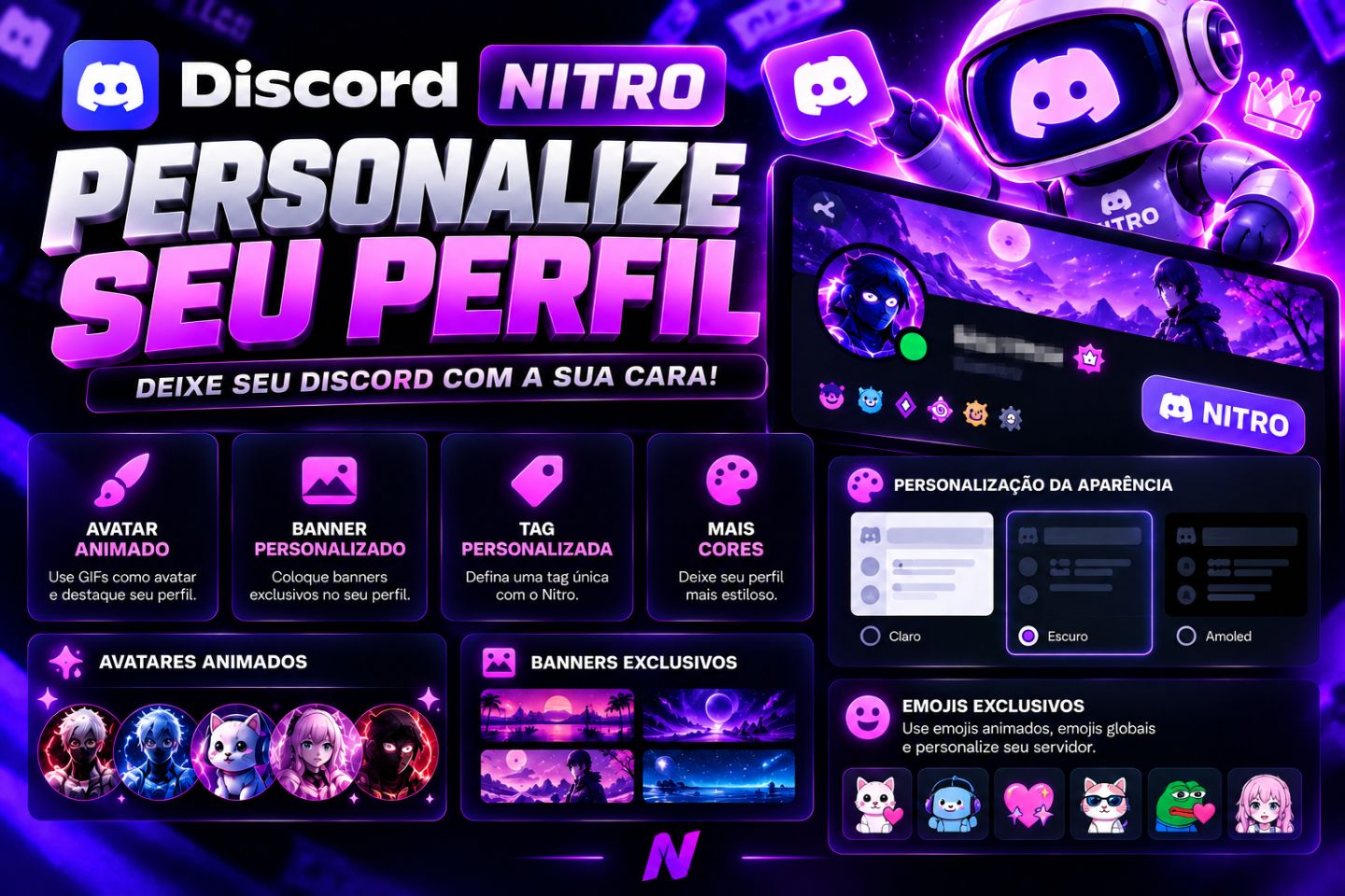 CONTA DISCORD NITRADA | NITRO 1 E 3 MESES | MENOR PREÇO | ENTREGA RÁPIDA