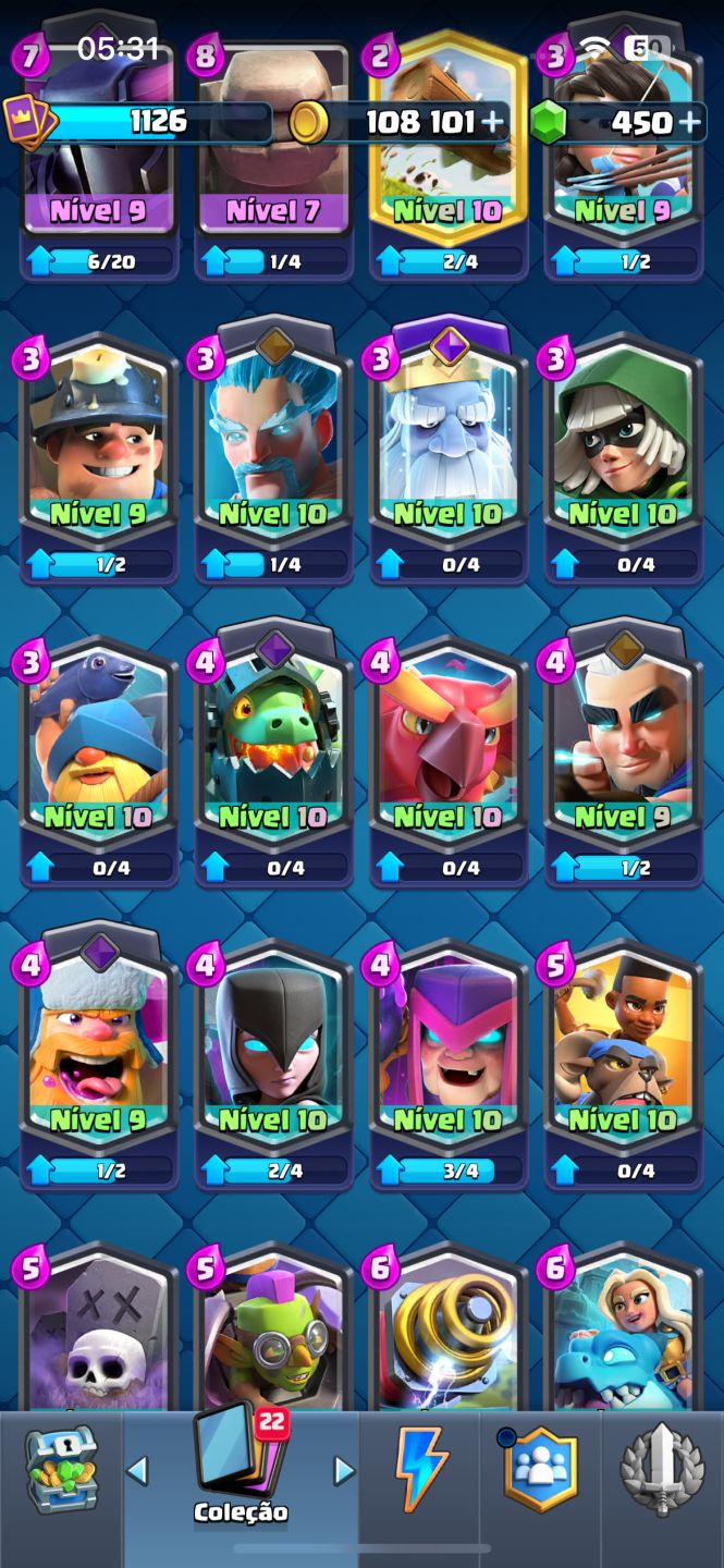 Conta Clash Royale | Rei 12 | 6.594 Troféus | Muitas Lendárias | 118/123 Cartas