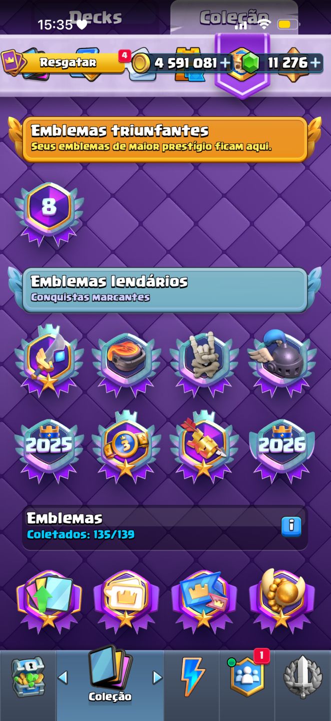 CONTA CLASH ROYALE FULL, 256+ EMOTES RARÍSSIMOS, 50 SKINS DE TORRE