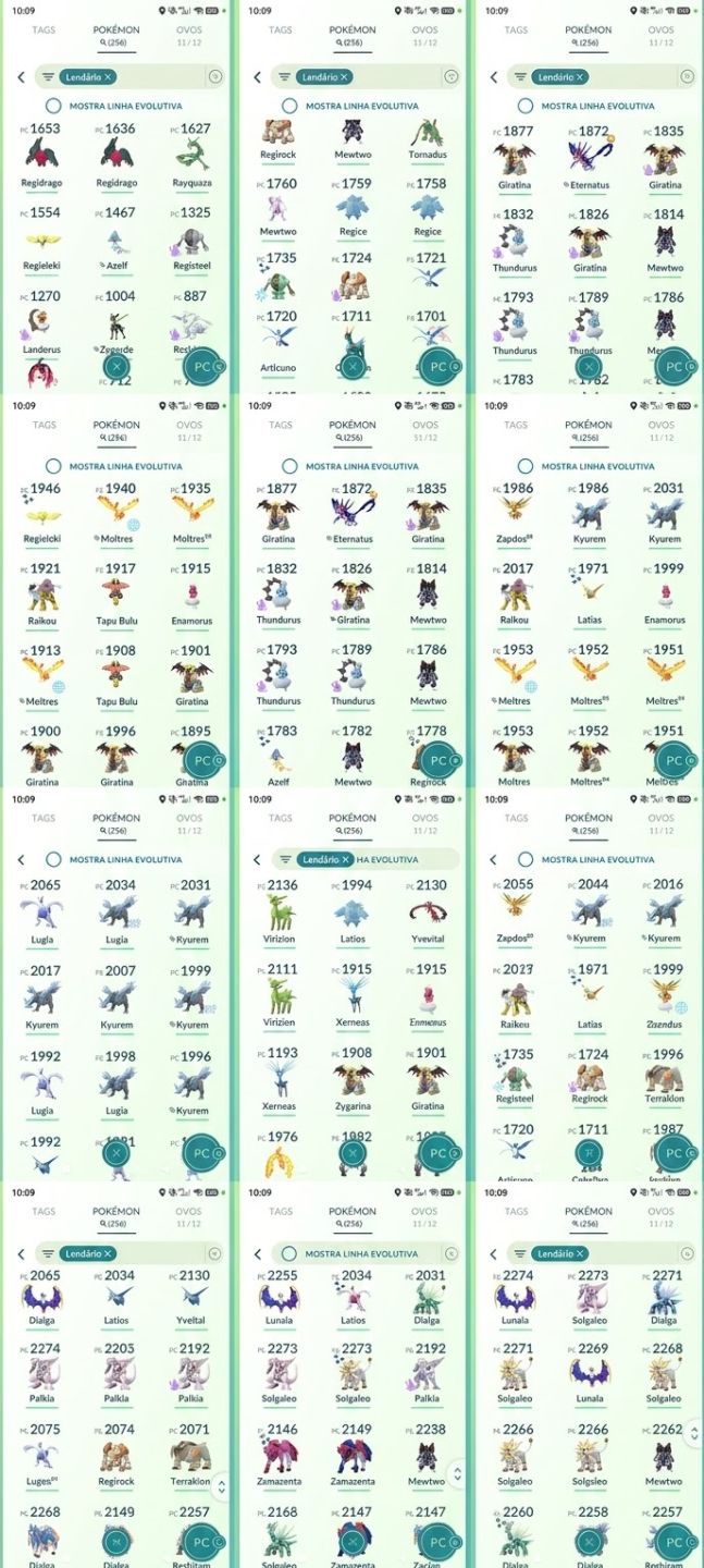 Conta Pokémon Go com muitos pokémons ivs 100%