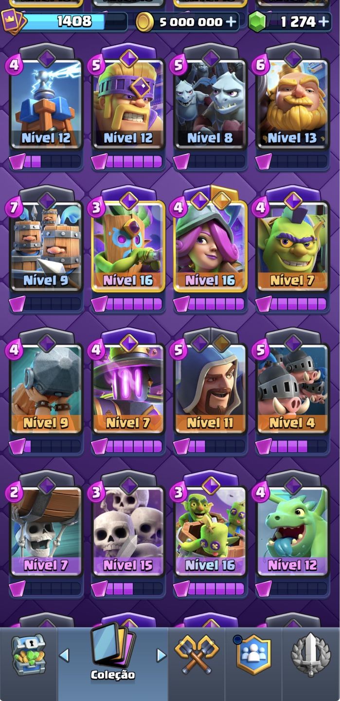 Conta Clash Royale criada desde 2016 e nível máximo