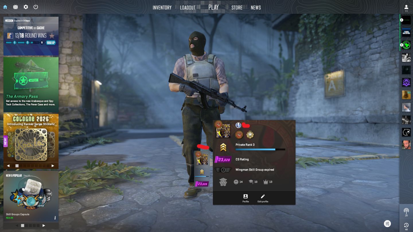 CONTA CS2 TRUST VERDE (LVL 20 GC 10 FACEIT E 26K PREMIER)