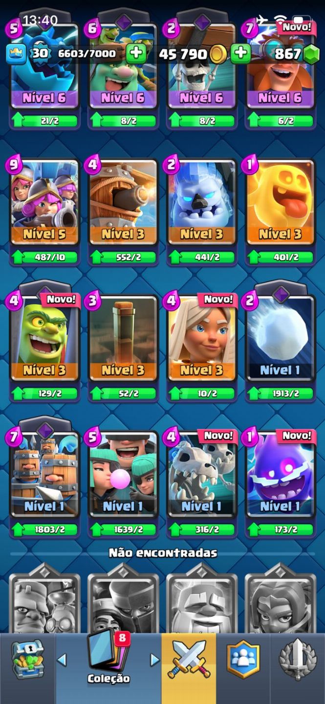 CONTA CLASH ROYALE NIVEL 30