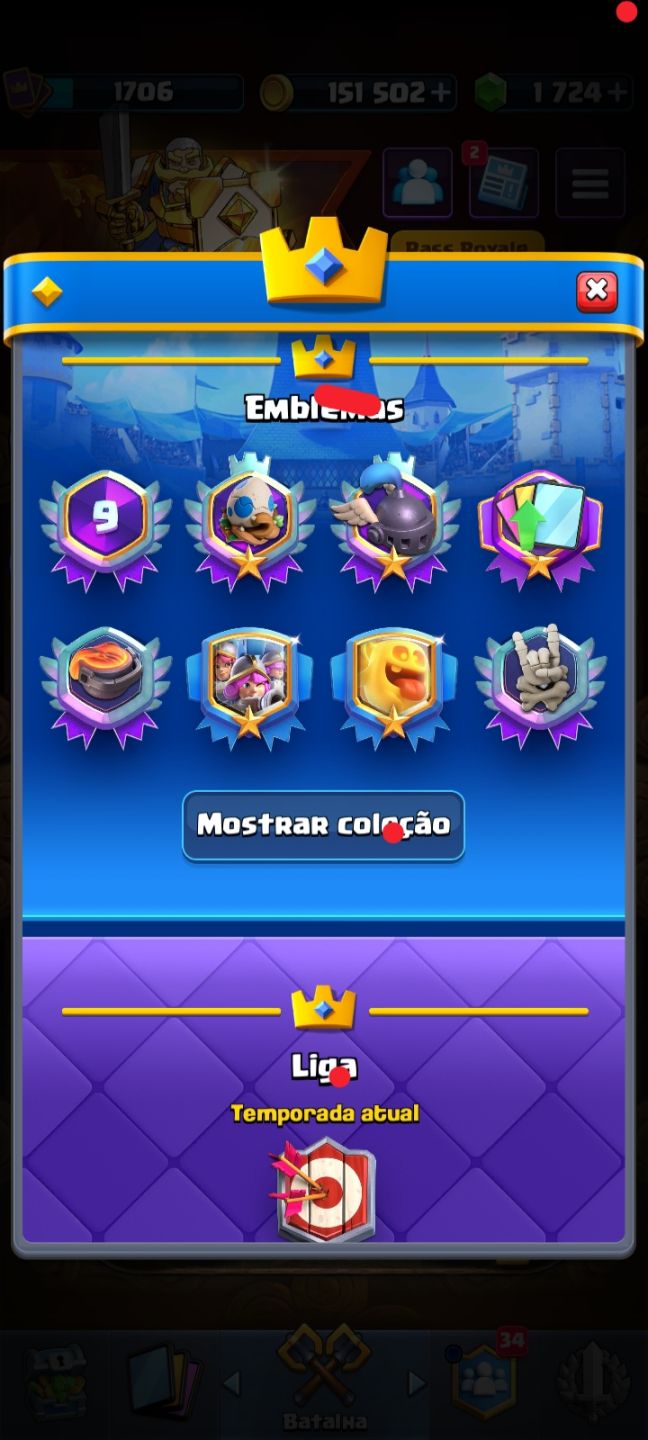 Conta Clash Royale Cartas nível 16 e 15 Nível 1705 14000 Troféus