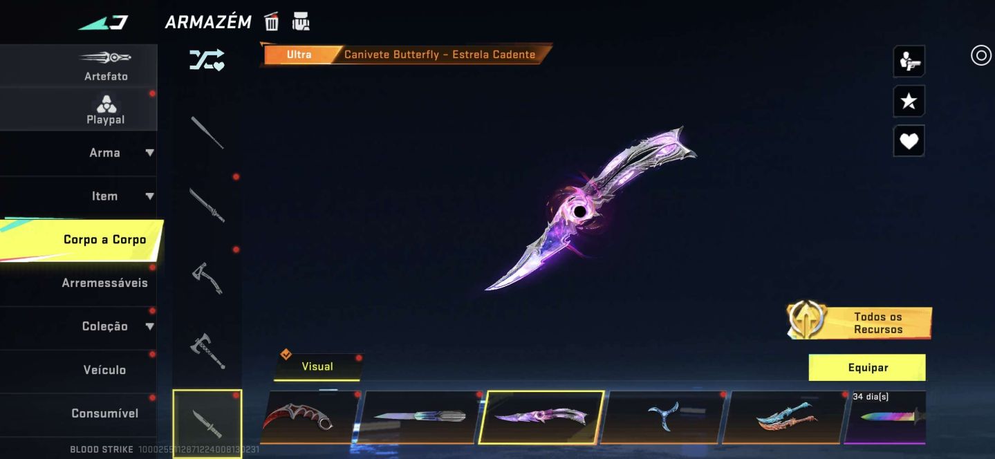 Conta de BS bem cuidada com várias skins evo e eternas