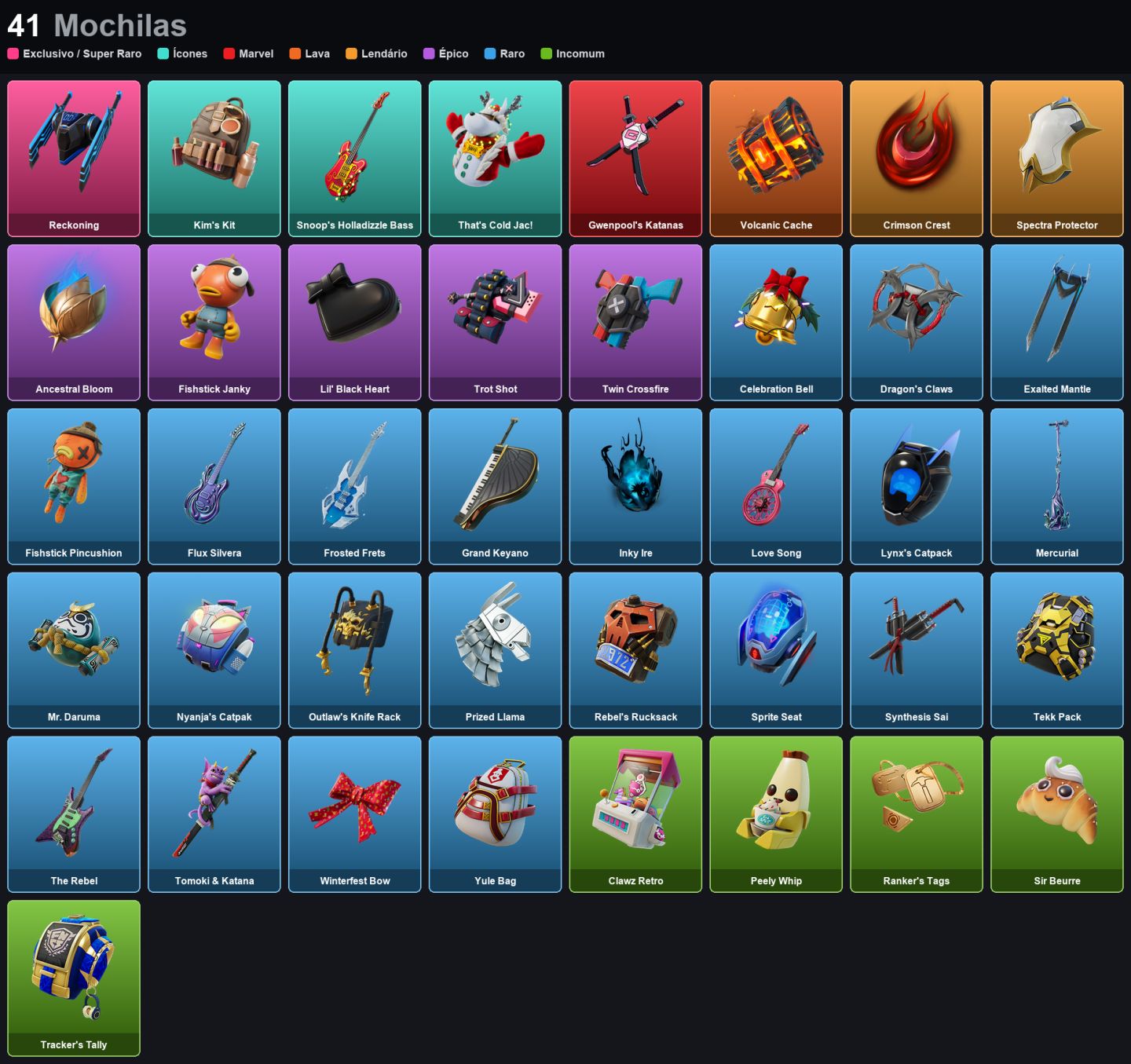 Conta 14 Skins - FIXER - SULTURA - KIM KARDASHIAN - SANTA DOGG - BLUE VIPER
