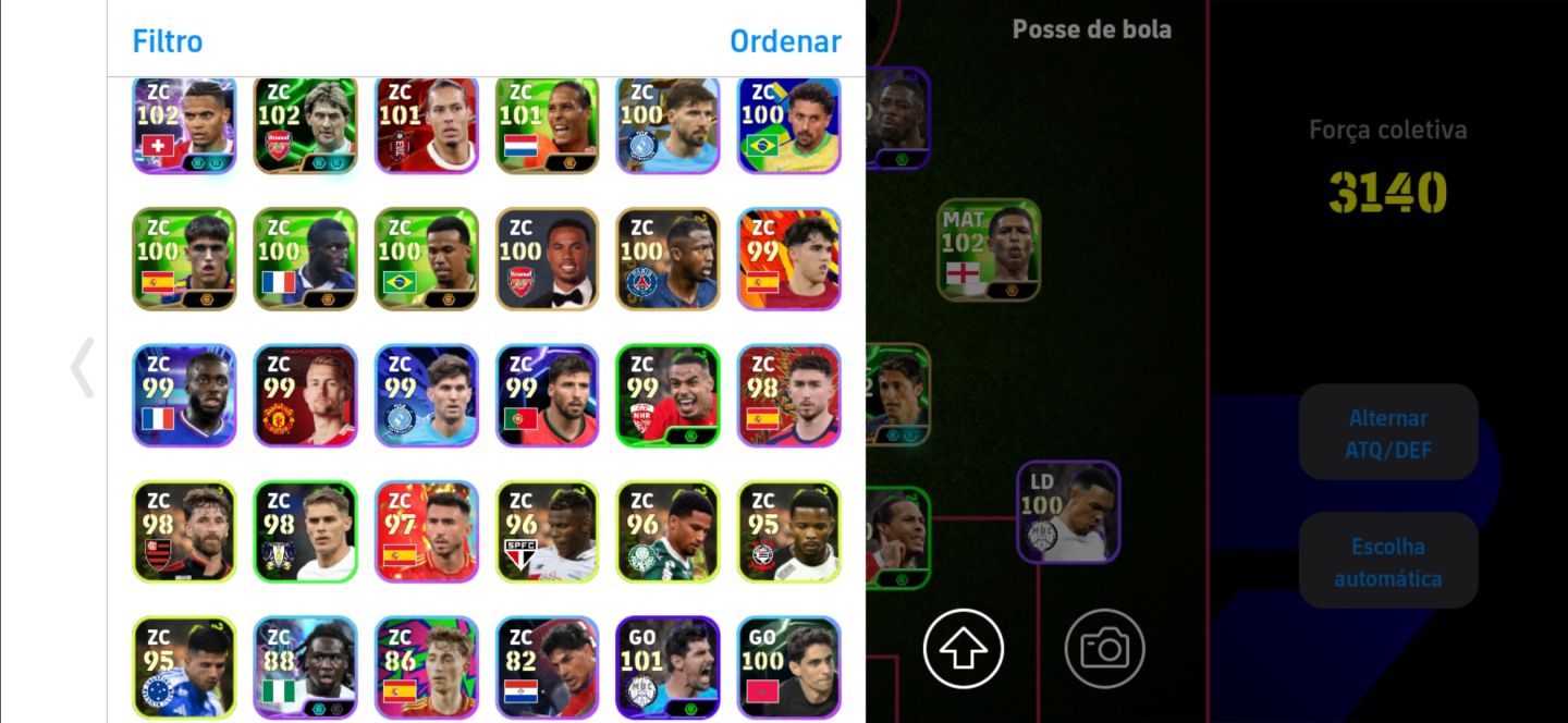 CONTA DE EFOOTBALL MOBILE COM NEYMAR E MESSI DO PACK, AGÜERO E TÉCNICO CRUYFF!!!