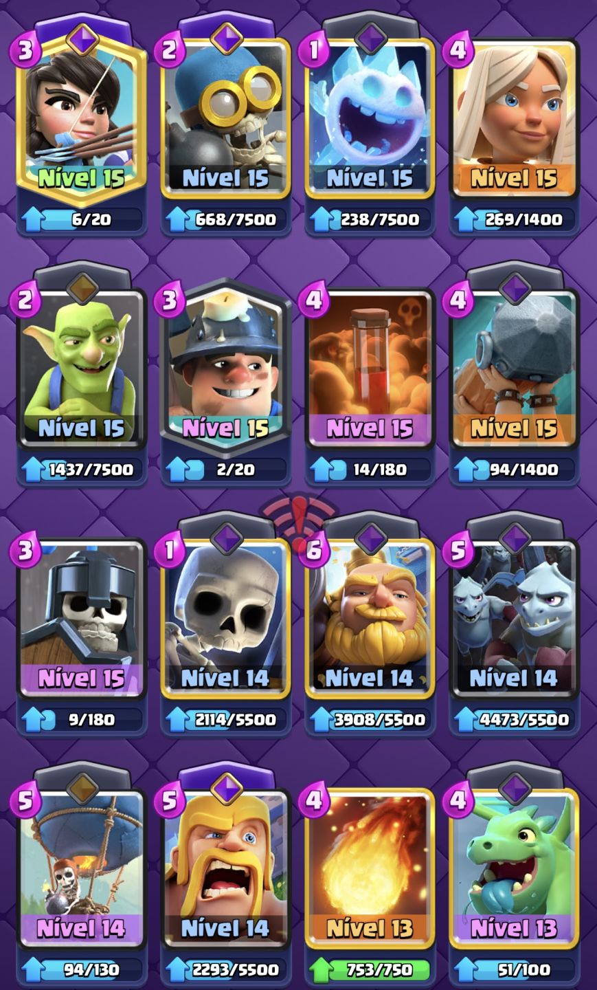 Conta clash royale 14000 troféus, level 16 com 8 anos