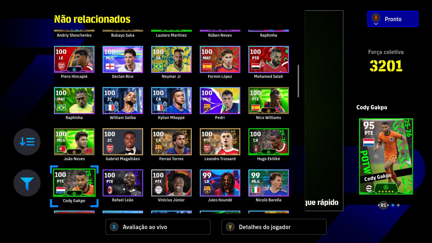 CONTA EFOOTBALL STEAM 3200 DE FORÇA E 3 JOGADORES BLITZ CURLER