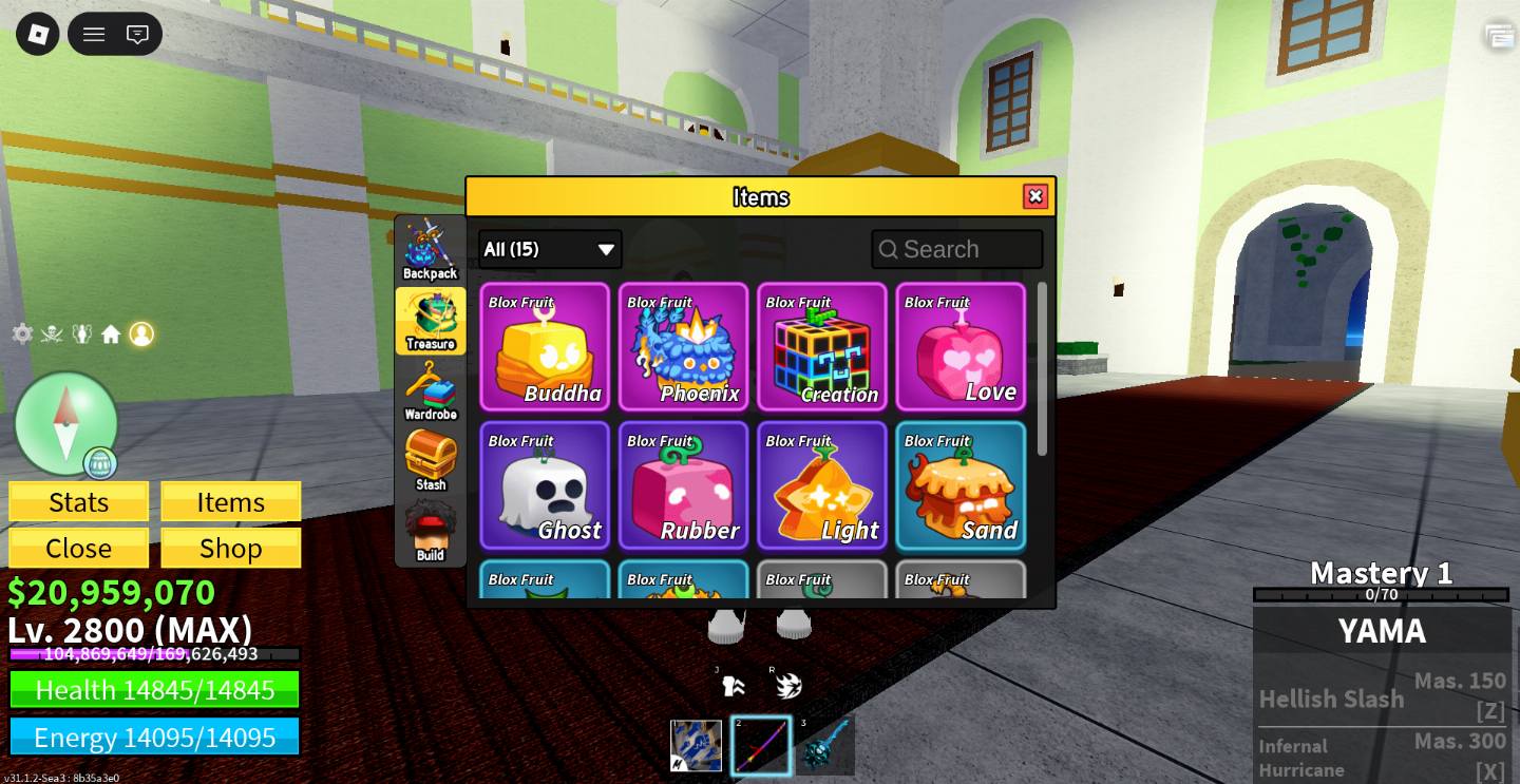 CONTA DE BLOX FRUITS [ LVL 2800+GDH+SG+YAMA+BUDDHA INV (GLOBAL)]