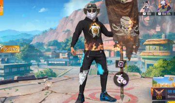 CONTA BRABA DE FREE FIRE COM AVENTUREIRO ANGÉLICAL AZUL E BRANCA CABELO FITINHA