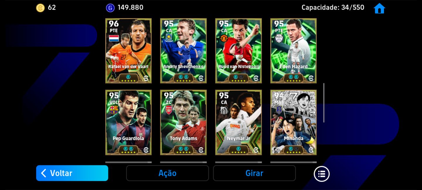 Conta de efootball completinha do Buffon e Hazard