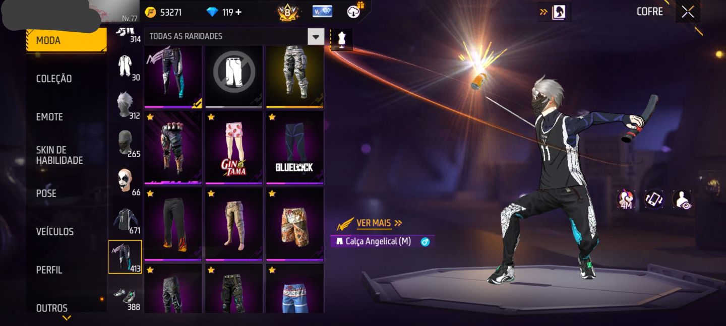 CONTA DE FREE FIRE PRIME 8 (MUITAS ATRIBUTADAS)