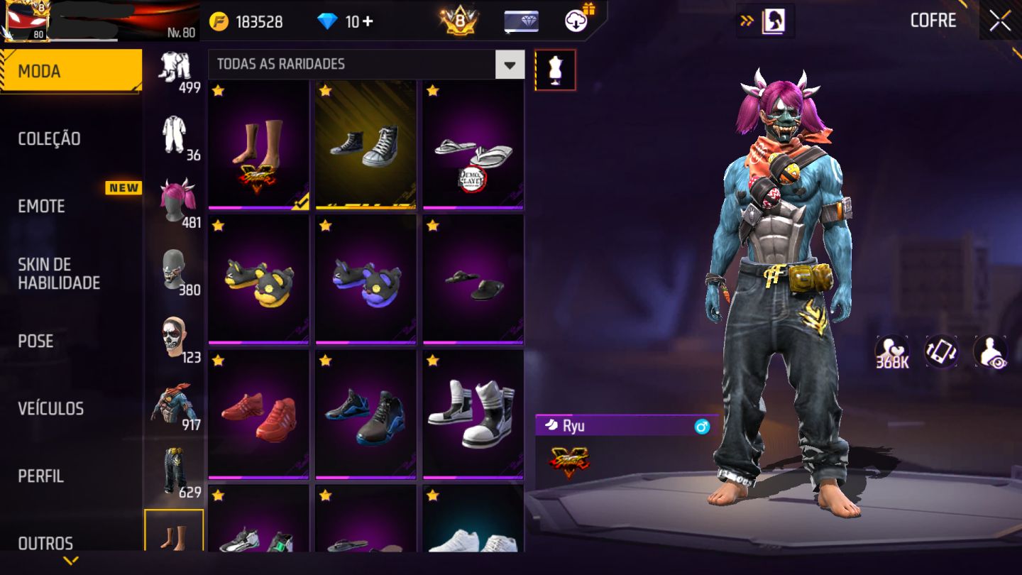 Conta de free fire prime 8, 380 k de diamantes gastos!
