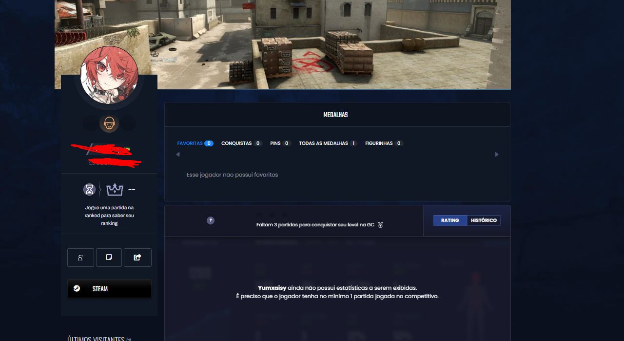 Conta de cs de três medalhas