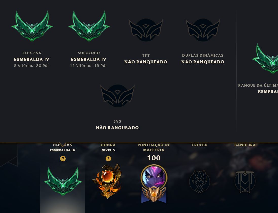 Conta esmeralda lol handlvl