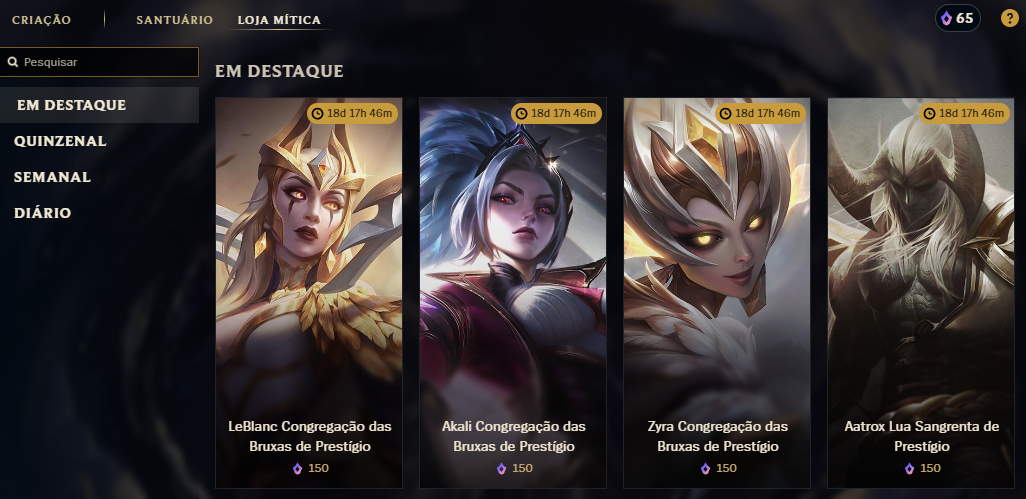 Conta League of Legends - 100% alterável - Rammus Rei, Kayle Juíza etc