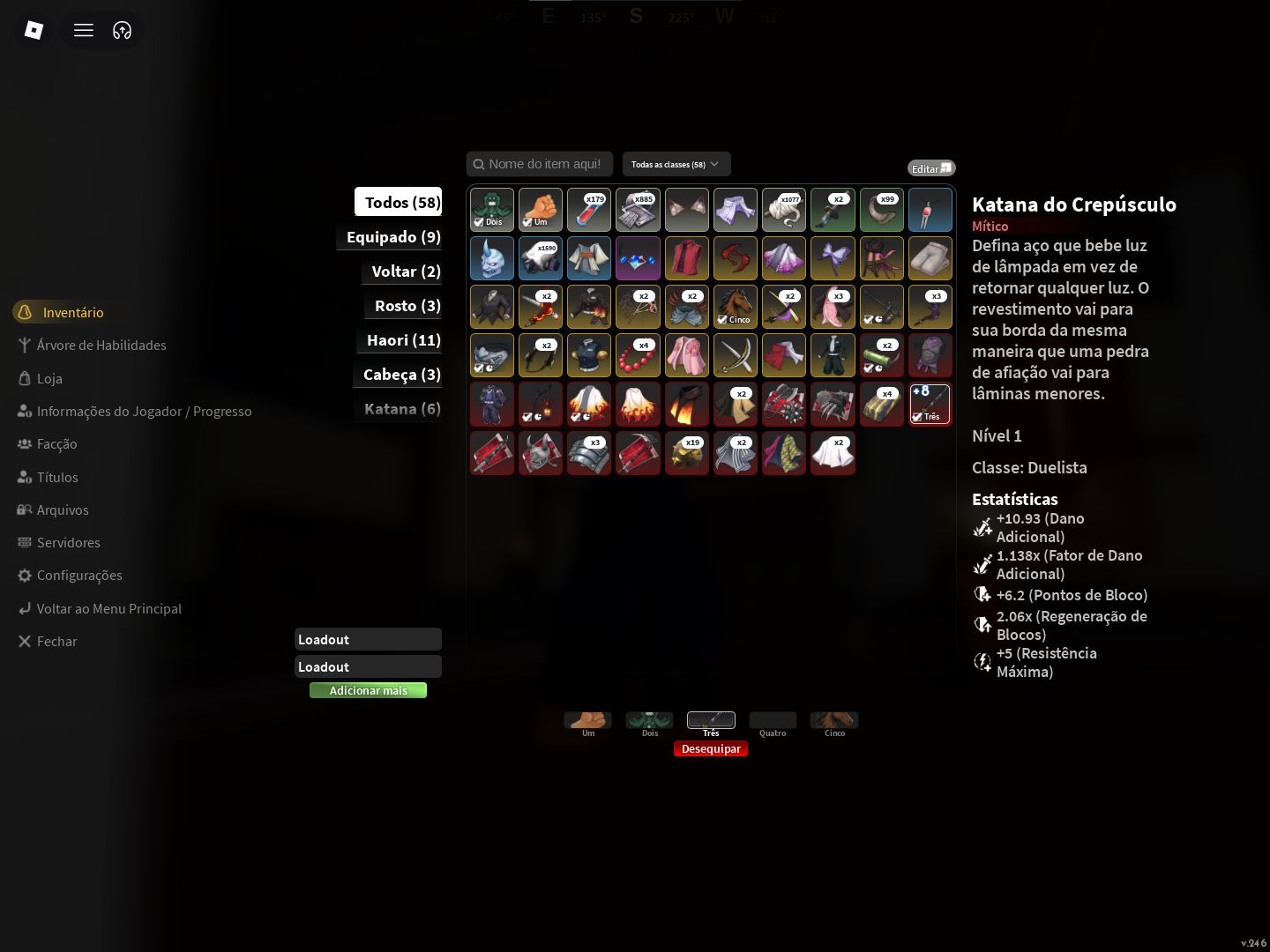 Conta Project Slayer 2 com katana tier 1