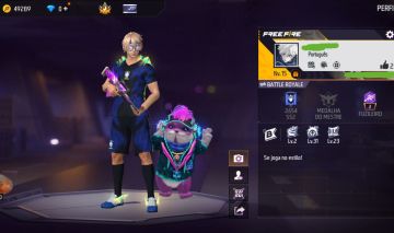 CONTA FREE FIRE COM CONJUNTO ESTRELA DO FUTEBOL | UMP BOOYAH | SKIN DO BRASIL