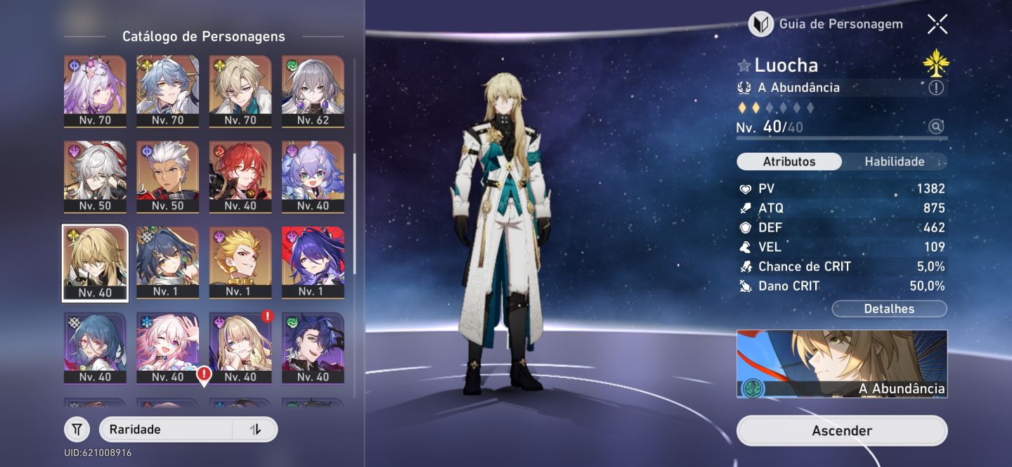 Conta honkai star rail, 24 personagens t5
