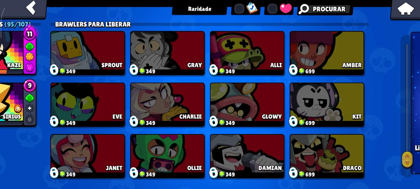 Conta 33k de troféus faltando somente 12 brawlers