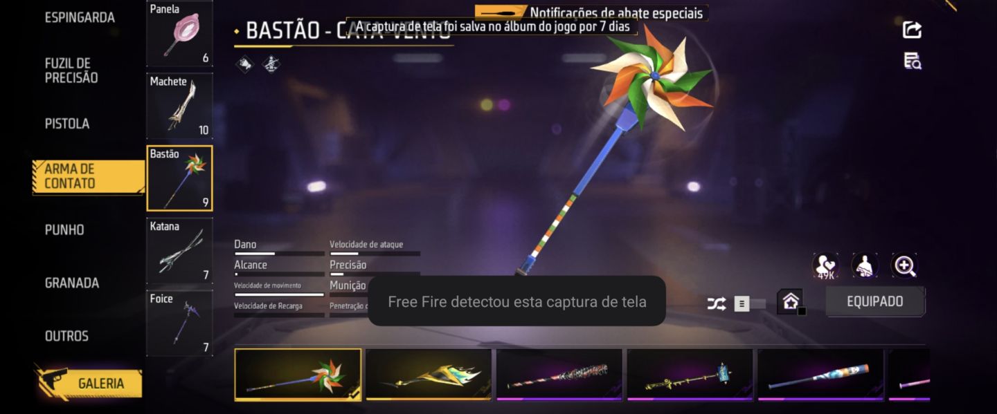 Conta Free fire itens exclusivos do jogo
