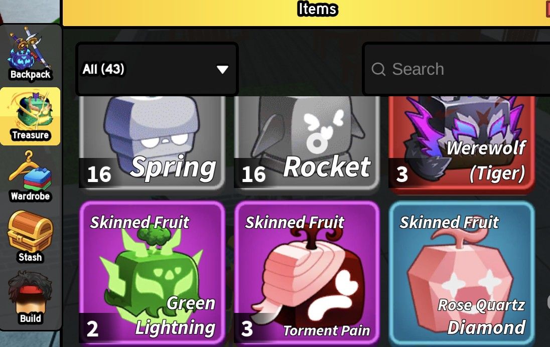 FRUTAS BLOX FRUITS E SKINS/MUTAÇÕES (não são contas)