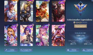 Conta mobile legends 140 skins