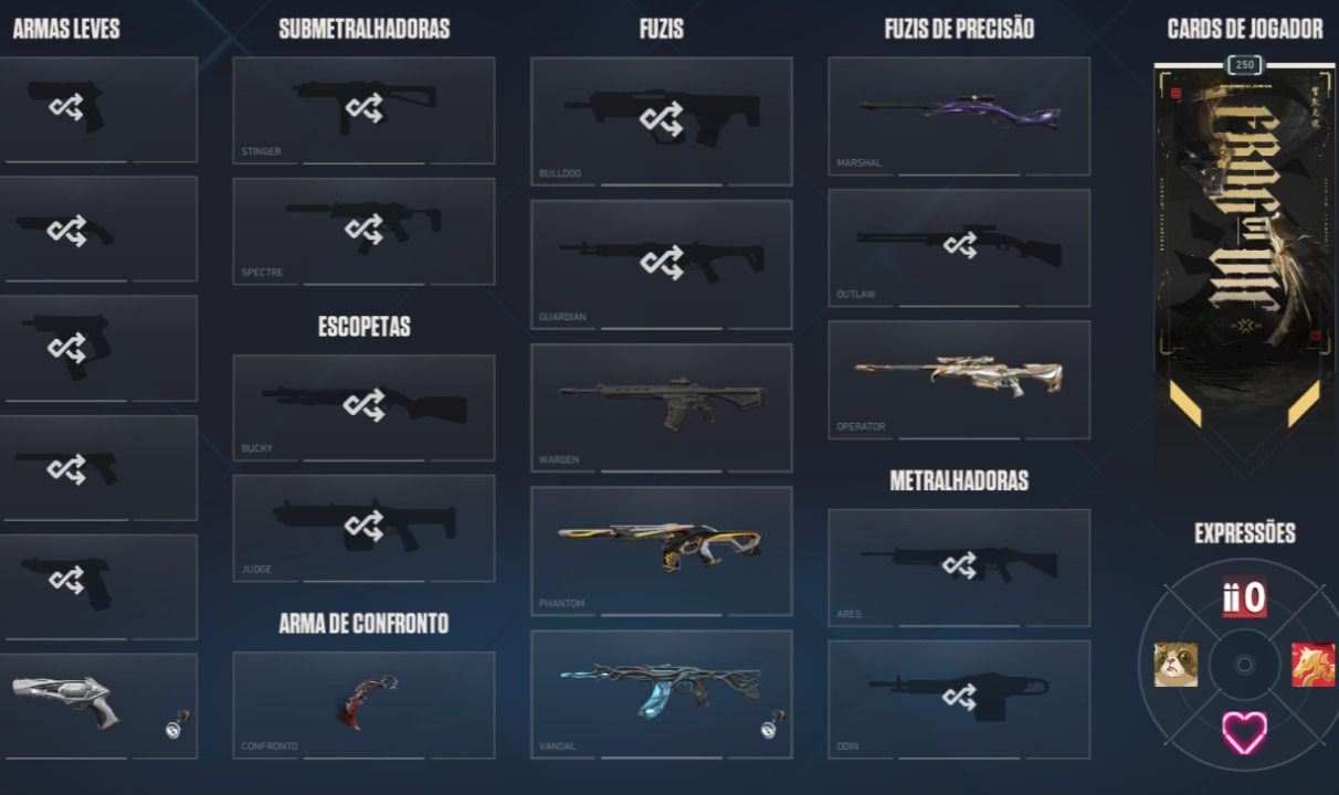 Conta diamante1 com skins de vandal,phantom,operator,faca,sherif