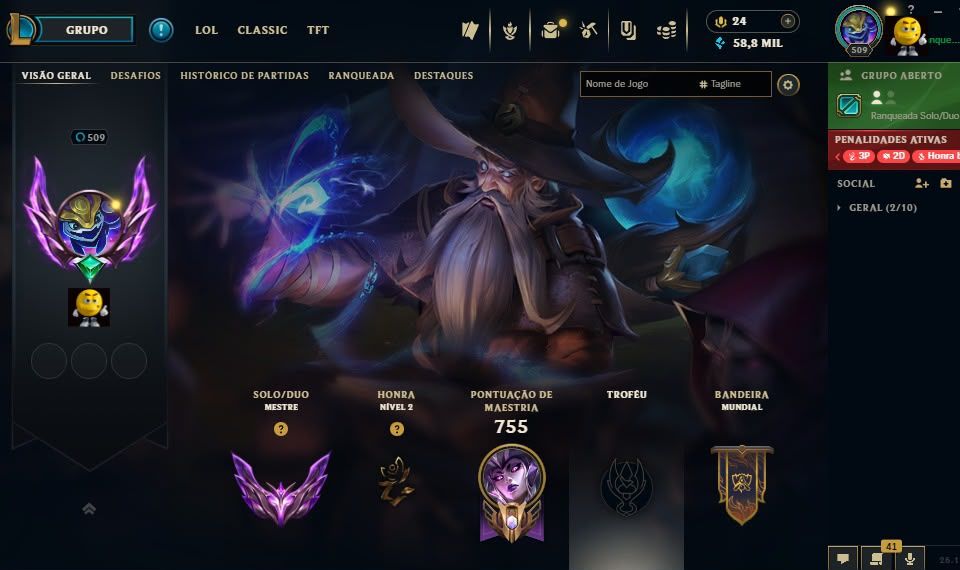 CONTA LEAGUE OS LEGENDS NIVEL 509 MESTRE
