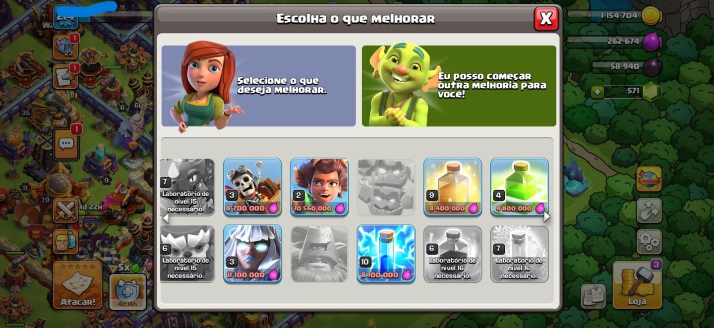 CV 16 CLASH OF CLANS COM VÁRIAS SKINS E MUITO UPADA