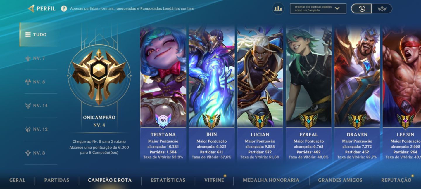 Conta Wild Rift - 257 Skin Nvl:380 (Primeiros Passes) Rara