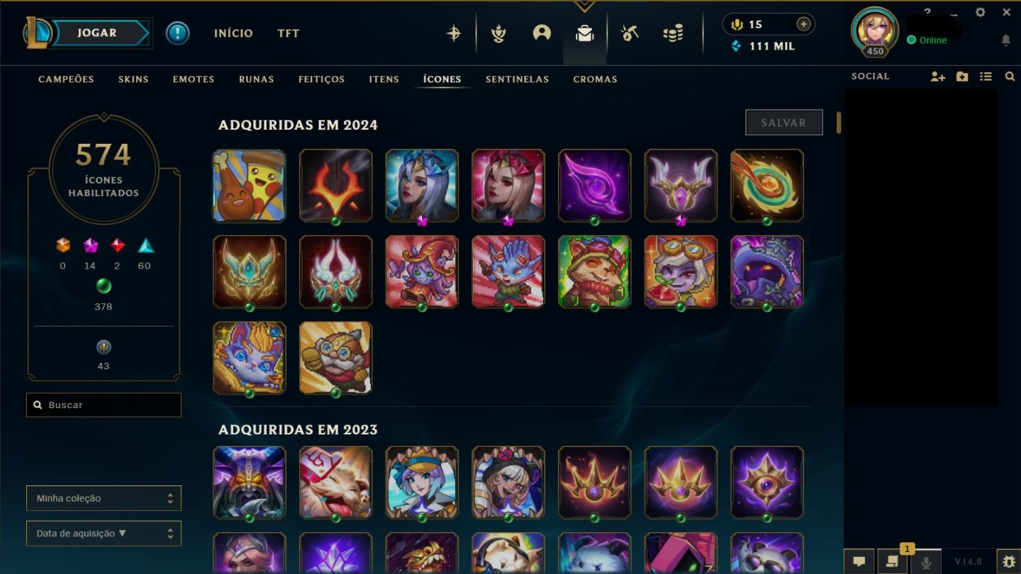 Conta LOL 606 Skins desde S2