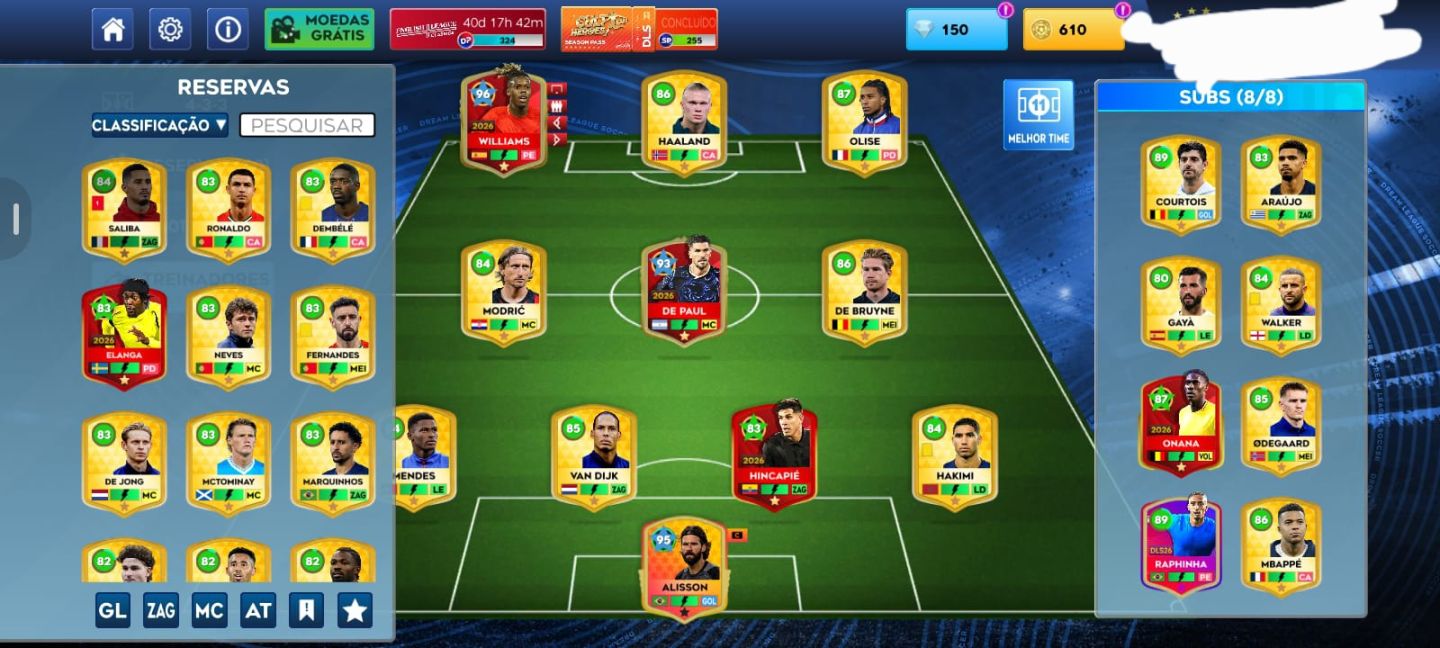 Conta de dls top com messi cr7 mbappediamante