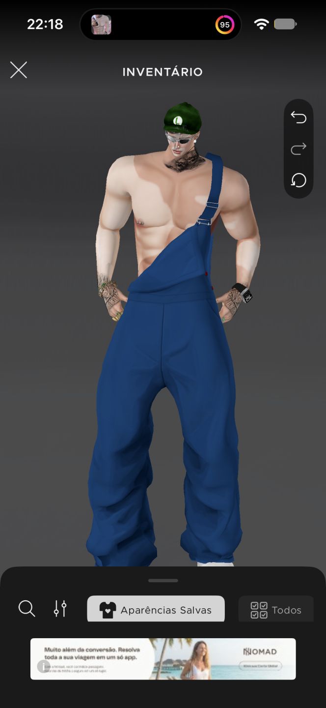 Conta masculina parei de jogar