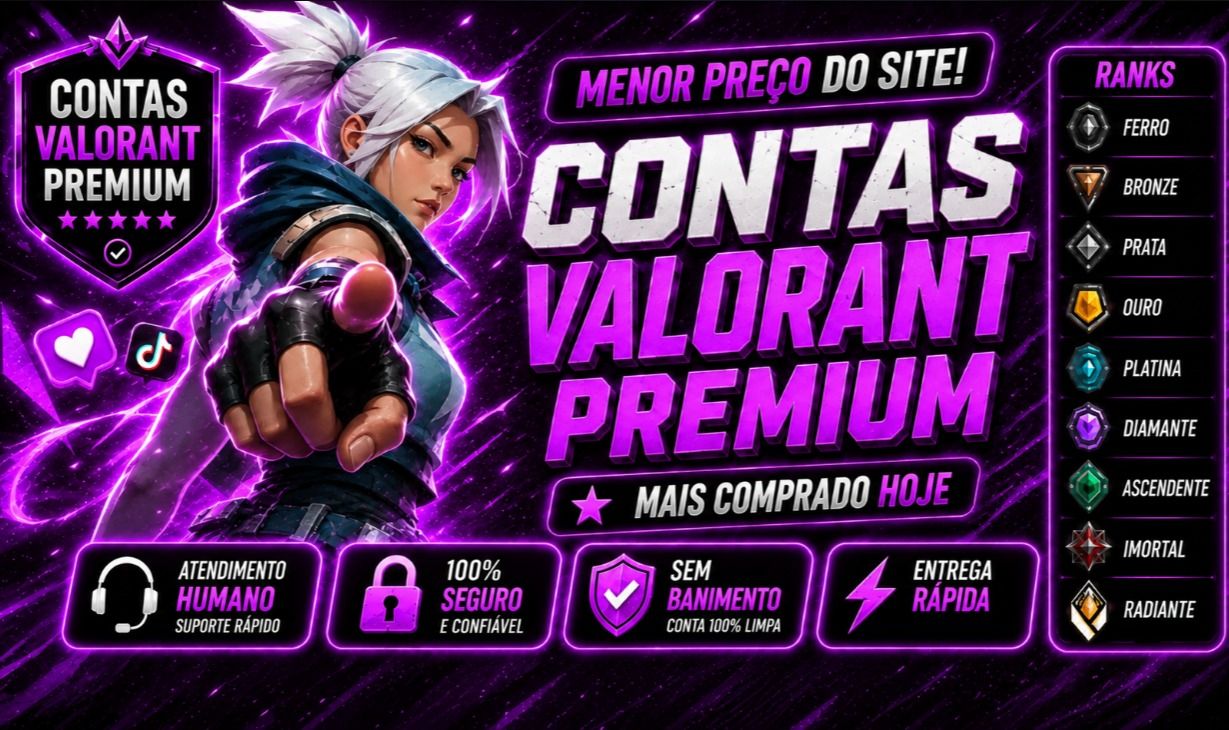 [Menor Preço do Site] Contas Valorant Full Acesso Unranked ou Escolha Seu Rank!!