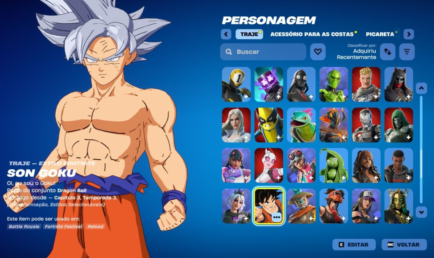 CONTA DE FORTNITE COM 96 SKINS | Son Goku | PROMOÇÃO!