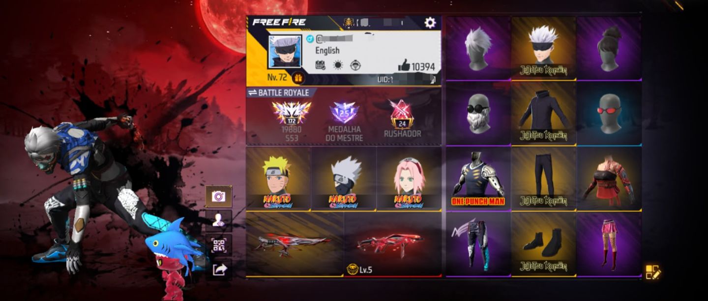 CONTA FREE FIRE GEMADA ( 8 anos )