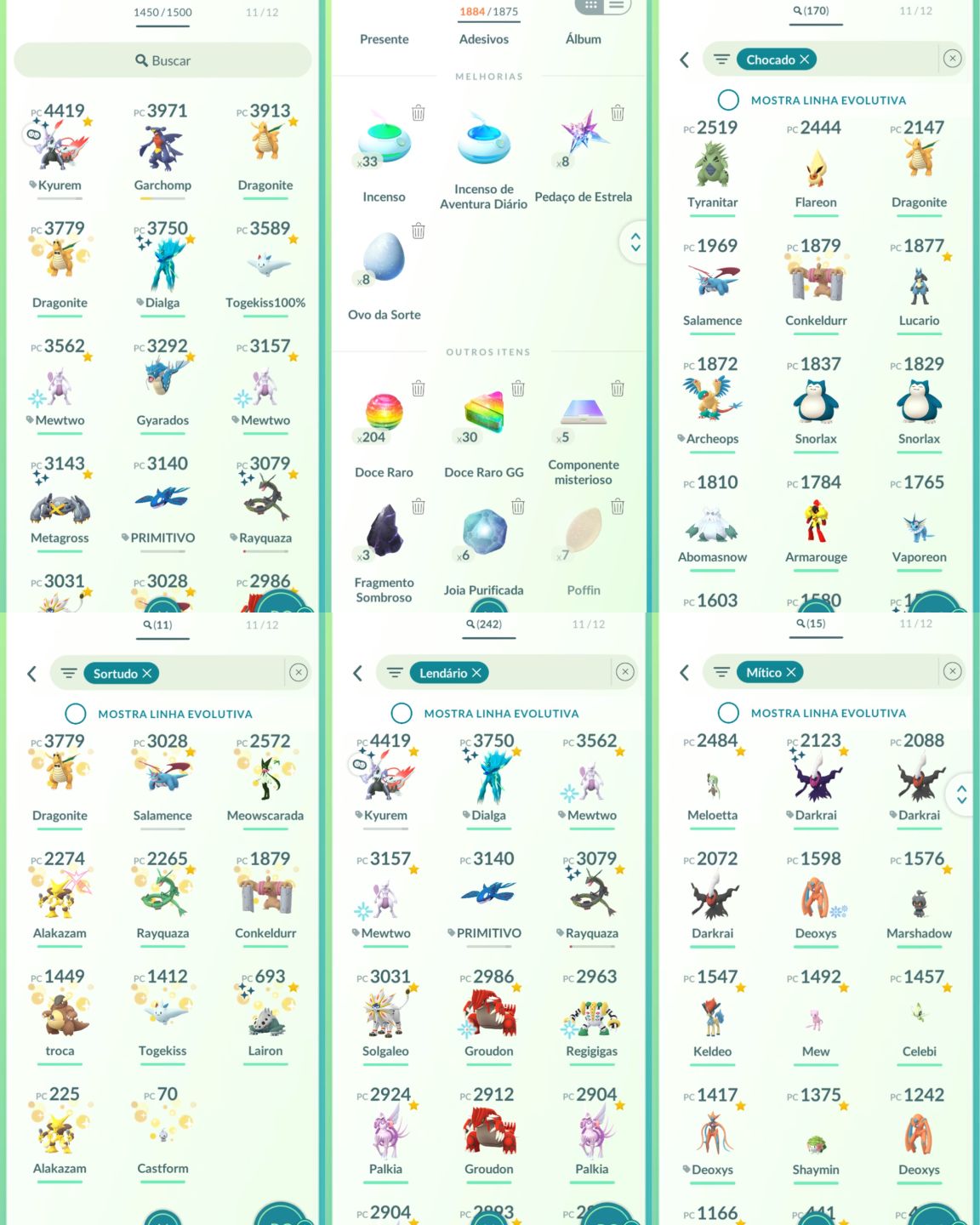 CONTA POKÉMON GO PREMIUM | Mewtwo Armadura - Primou - Rayquaza Mega