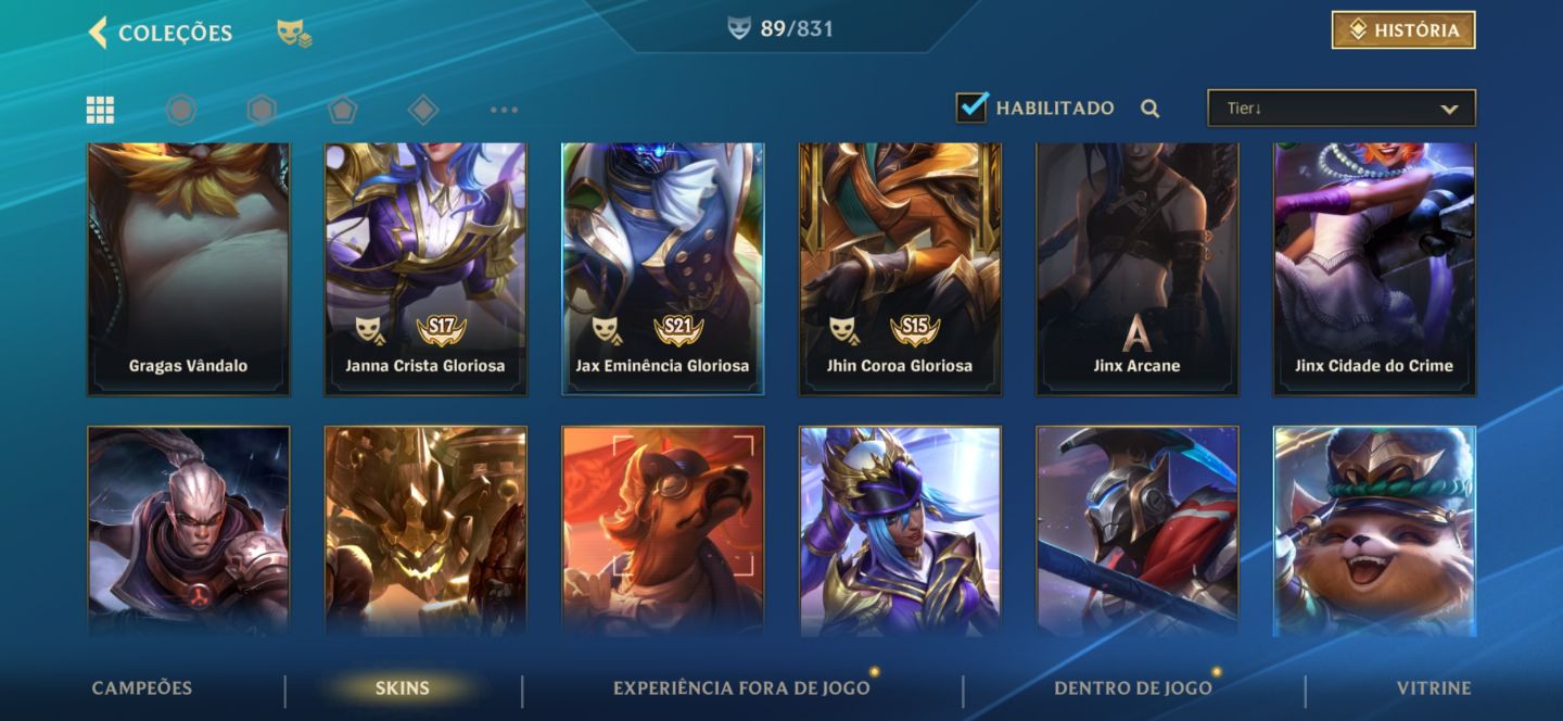 Conta de lol wild rift 2 skins mística, e 11 lendária, quase todos os bonecos