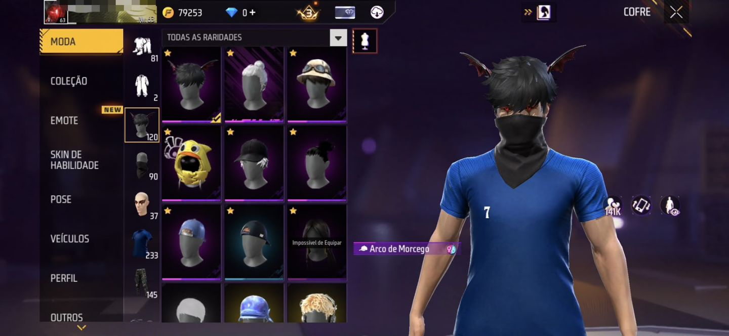 [CONTA RARA] BTS + 233 TORSOS + 145 CALÇAS + ITENS RAROS | FREE FIRE